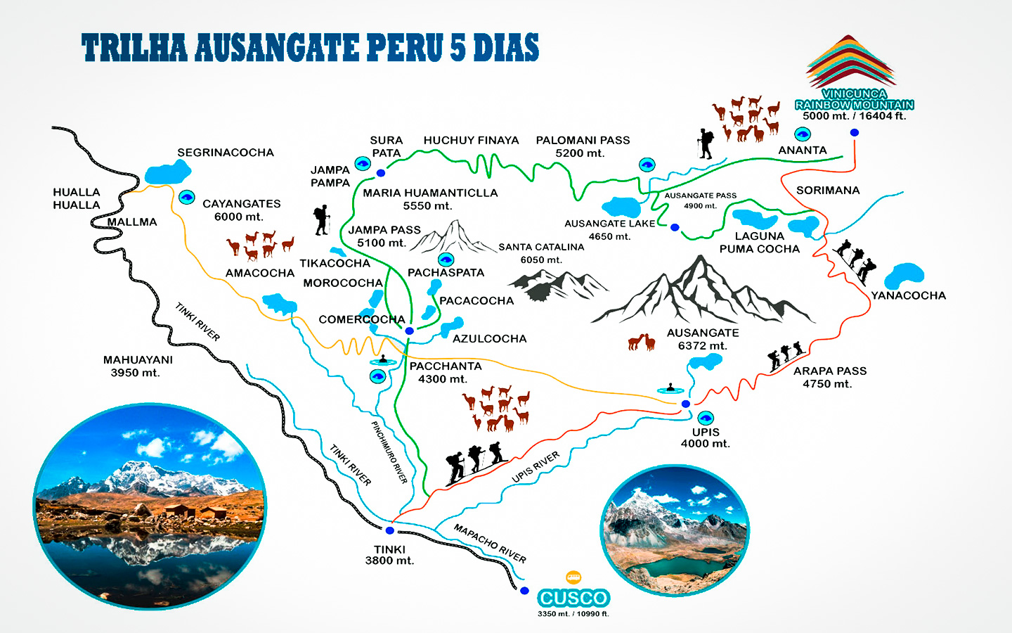 Trilha Ausangate Peru Map & Roteiro